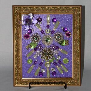 Original Framed Collage Jewelry Art Wall Decor